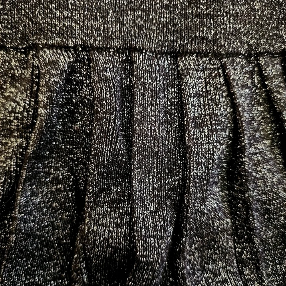 Kate Spade New York Faux Wrap Dress Grey Metallic Silver Knit Pleated V Neck XS
